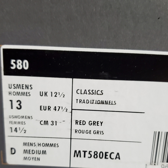 New Balance 580 Unisex MT580ECA Washed Burgundy - Picture 11 of 11